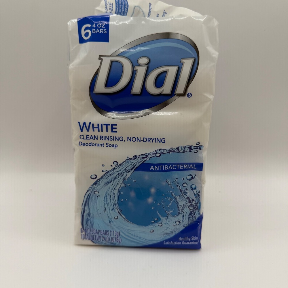 Vintage Dial White Antibacterial Soap 5 x 4 oz Bars NOS Discontinued